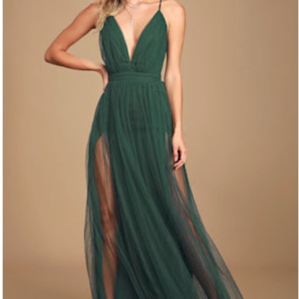 Lulus Rare Beauty Hunter Green Backless Maxi Dress - XS